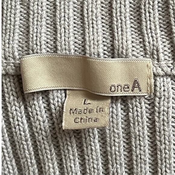 One A Gray Bell Sleeve Tunic Sweater Retro Boho Twee Coquette Cotton Blend L $45 - Picture 4 of 12